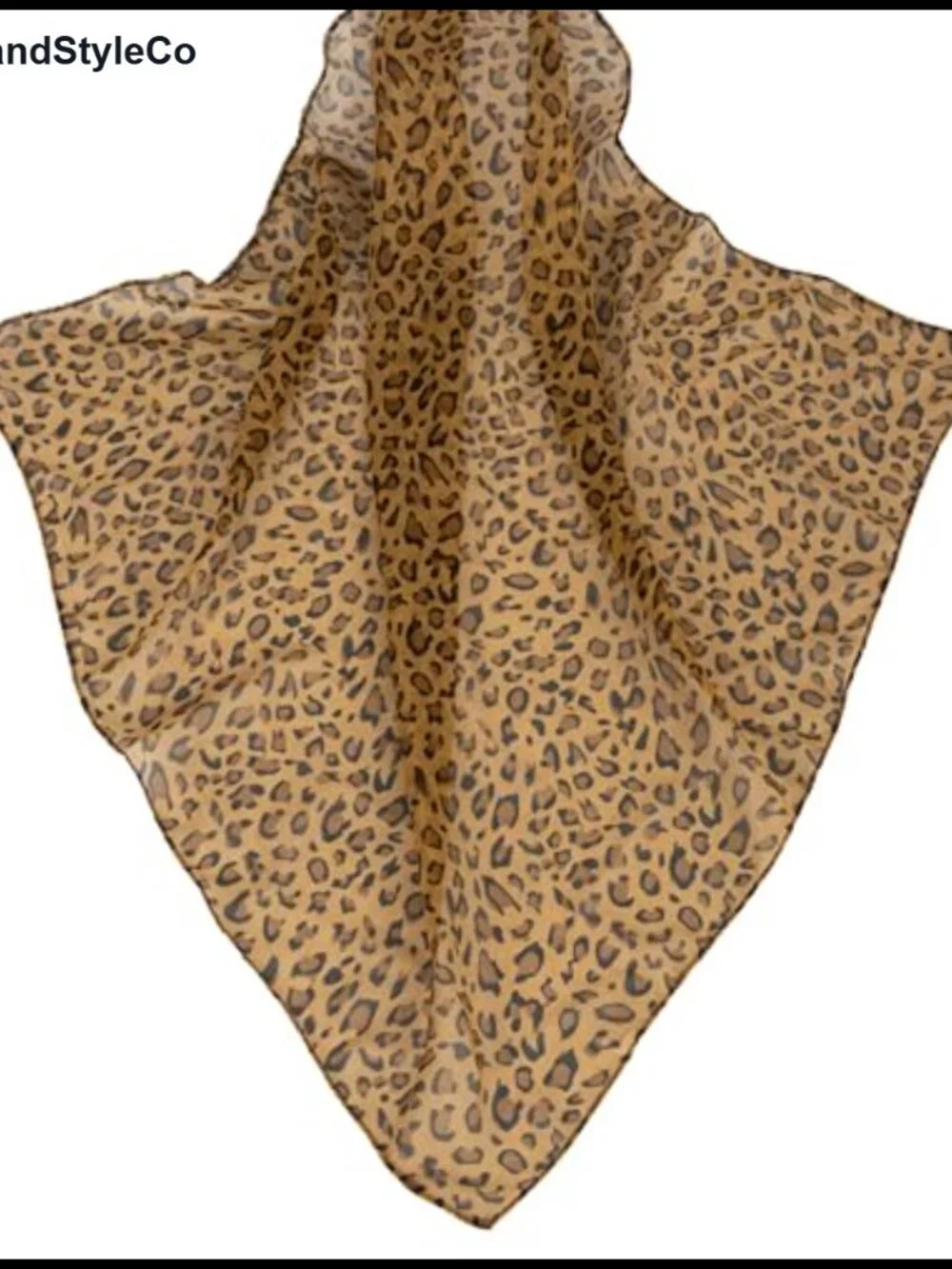 Chiffon Leopard Print Square Scarf Lightweight Multi-Use Bandana